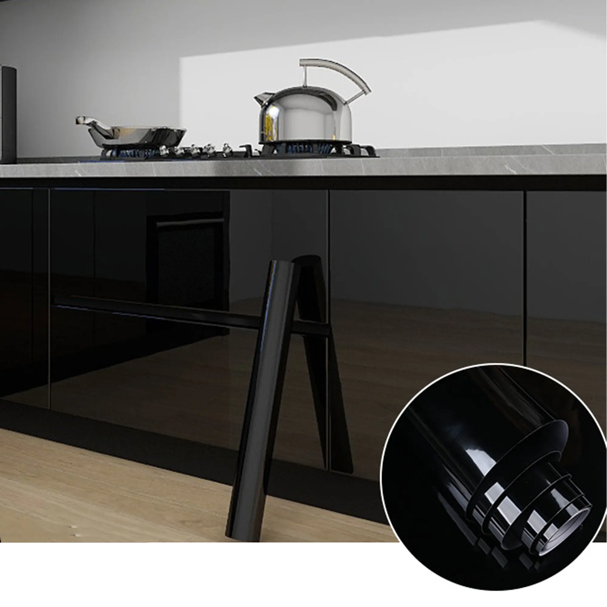 Thick Upgraded Shiny Self-Adhesive Sticker, Easy-to-Clean Anti-Oil Removable Peel-and-Stick Furniture Sticker for Kitchen Countertops, Cabinets, Sticker Furniture Stickers