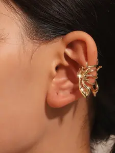 New European and American Style Cricket Wing Fairy Ear Cuff, Zircon Animal Earrings, No Piercing, Unique Fashion Jewelry for Women
