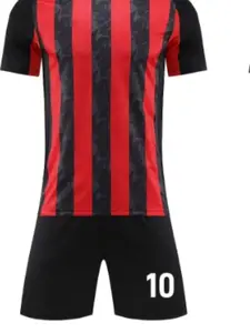 Custom Football Jersey Set Unisex Striped Design, Personalizable Name Number, Ideal for Team Training Matches