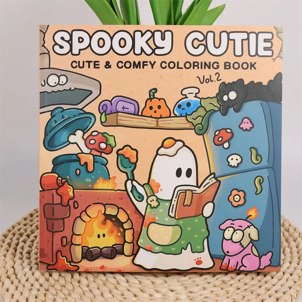 Halloween Coloring Book for Adults & Teens, Cute Horror Designs, Spooky Designs, Adorable Creatures, Creative Fun, High-Quality Paper, Durable Pages, Perfect Gift Idea, Volume
