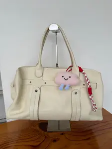 Pre-owned Ferragmo Ferragamo all leather tote handbag in cream white normal signs of use