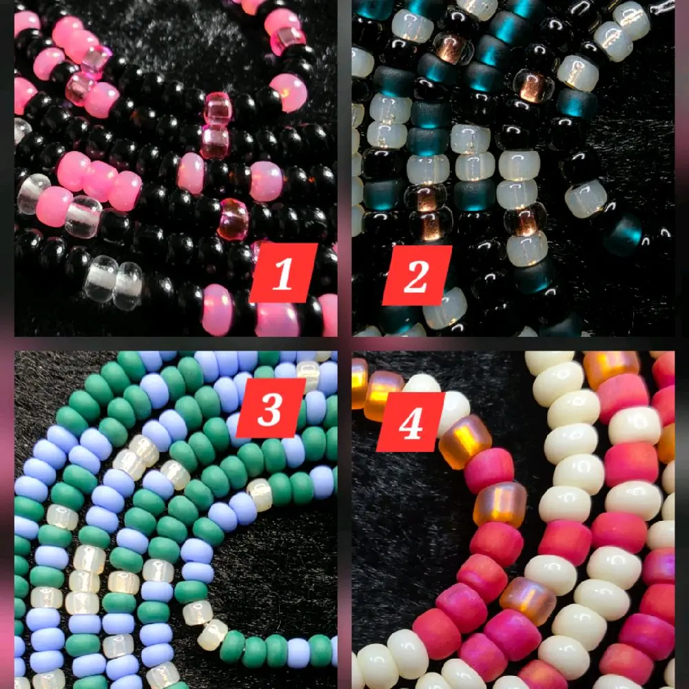 Permanent tie-on choker, bracelet, anklet or thighbeads