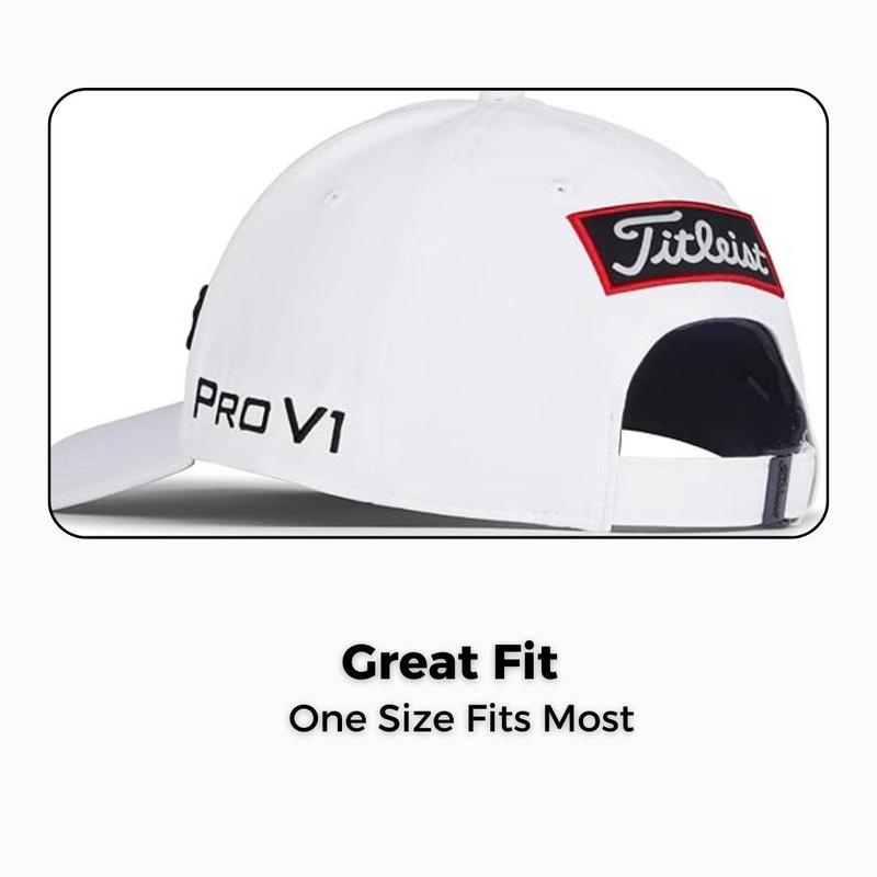 [Pack 2] Titleist Tour Performance Elite Pro Series Golf Cap White/Black Adjustable Fit Superior Sun Protection for Peak On-Course Performance & All-Day Comfort All Seasons Hand Wash Only