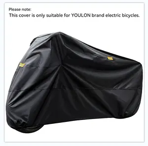 Waterproof Black E-Bike Cover, Only for YOULON Brand Electric Bicycles, All-Weather UV & Sun Protection, Windproof & Dustproof, Scratch-Resistant & Fade-Resistant, Heavy-Duty Fabric for Long-Lasting Outdoor & Indoor Use