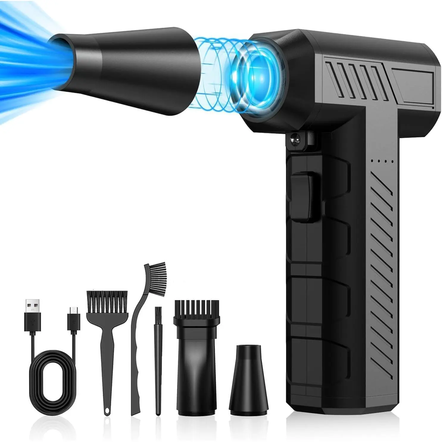 Compressed Air Duster -Mini Blower Turbo Fan,150000RPM Cordless Electric air Duster for Keyboard PC Cleaning,No Canned,Jet Dry Blower Air Blower for Home and