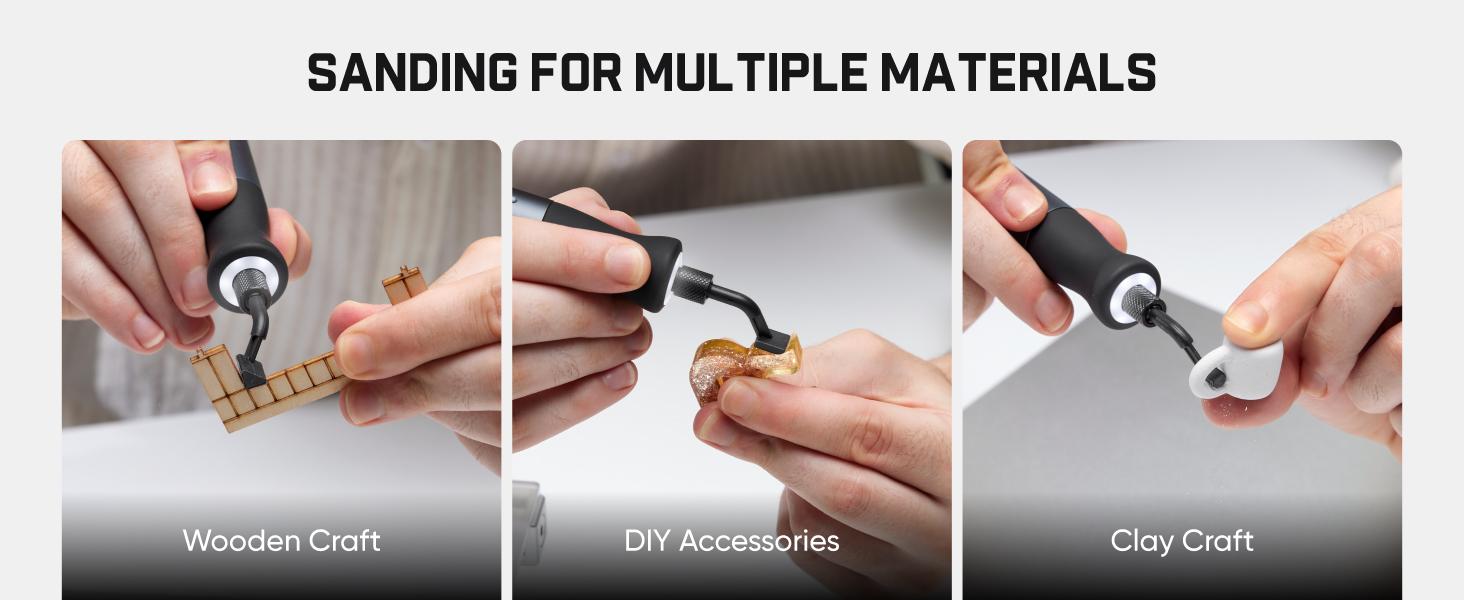 Fanttik Pix 3 Master Electric Detail Sander for 3D Printed & Models Sanding Reciprocating Mini Pen Sander with 3 Speeds 6000 SPM, Cordless for Precision 3D Printing, Model Making, Crafts & DIY