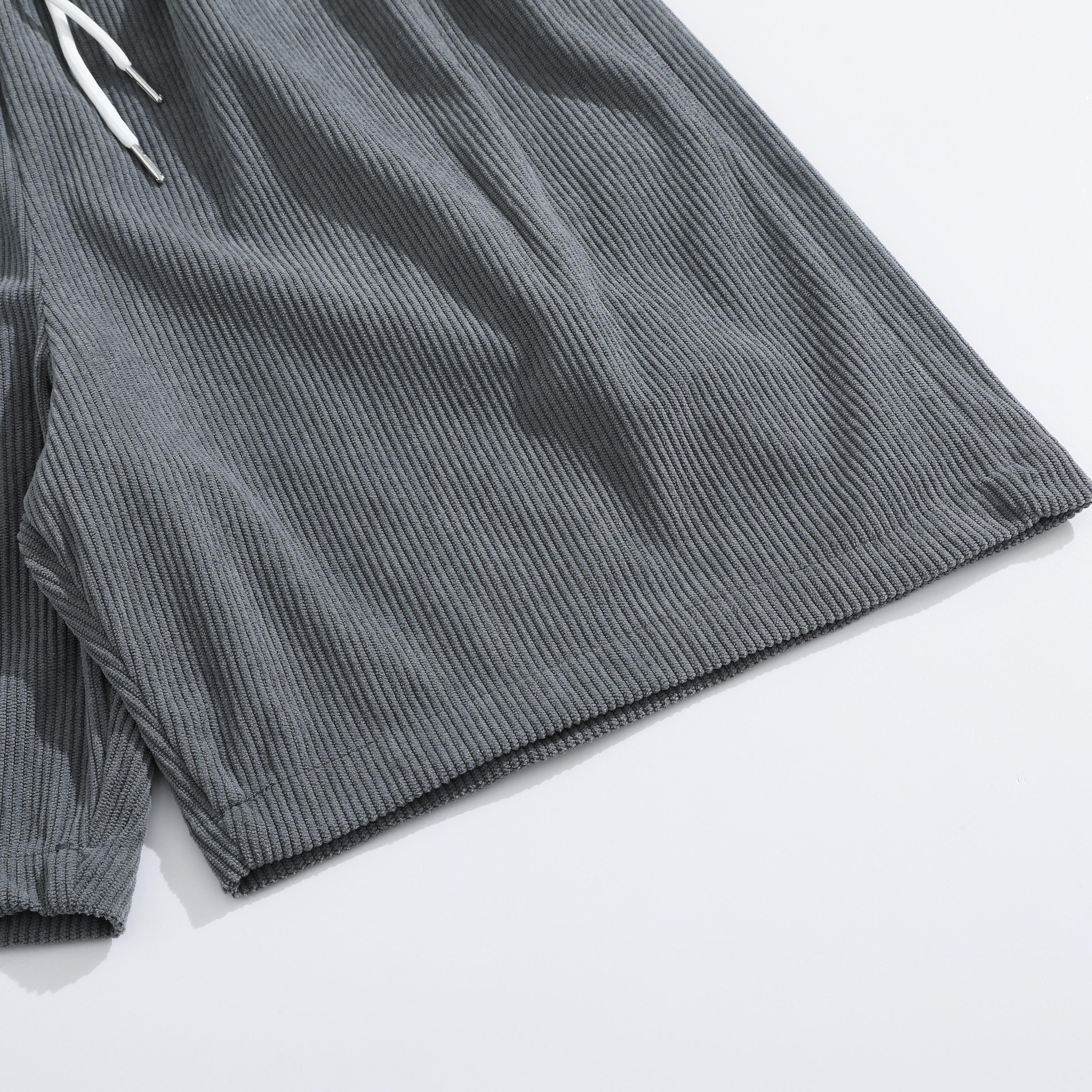 3-pack men’s summer corduroy casual shorts, loose straight fit, breathable fabric