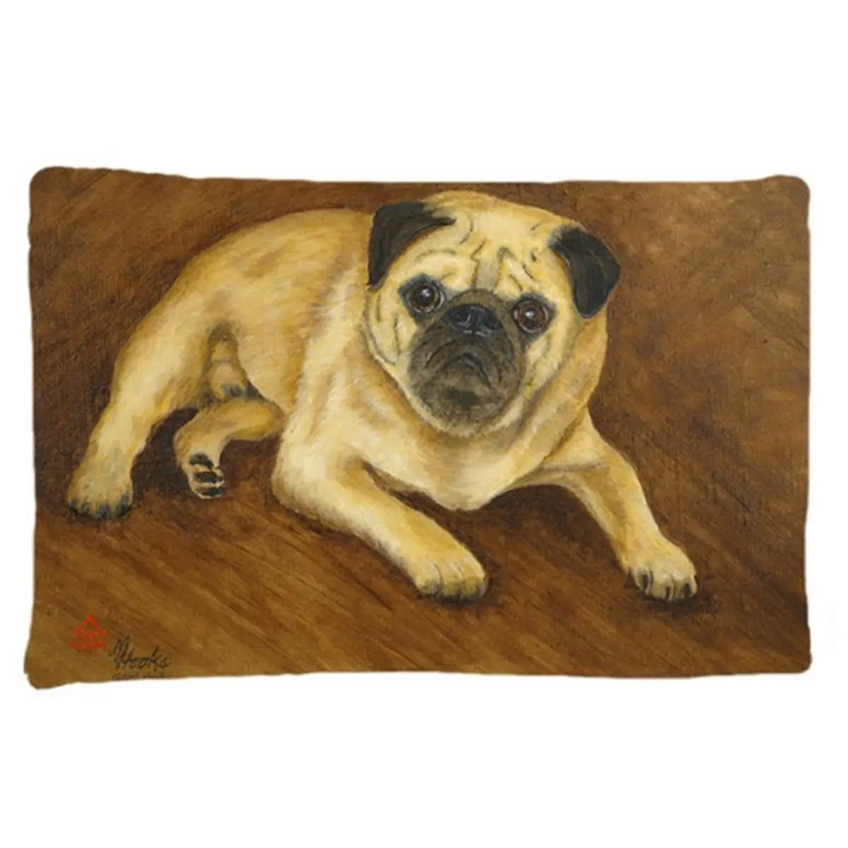 Fawn Pug Roscoe Fabric Standard Pillowcase