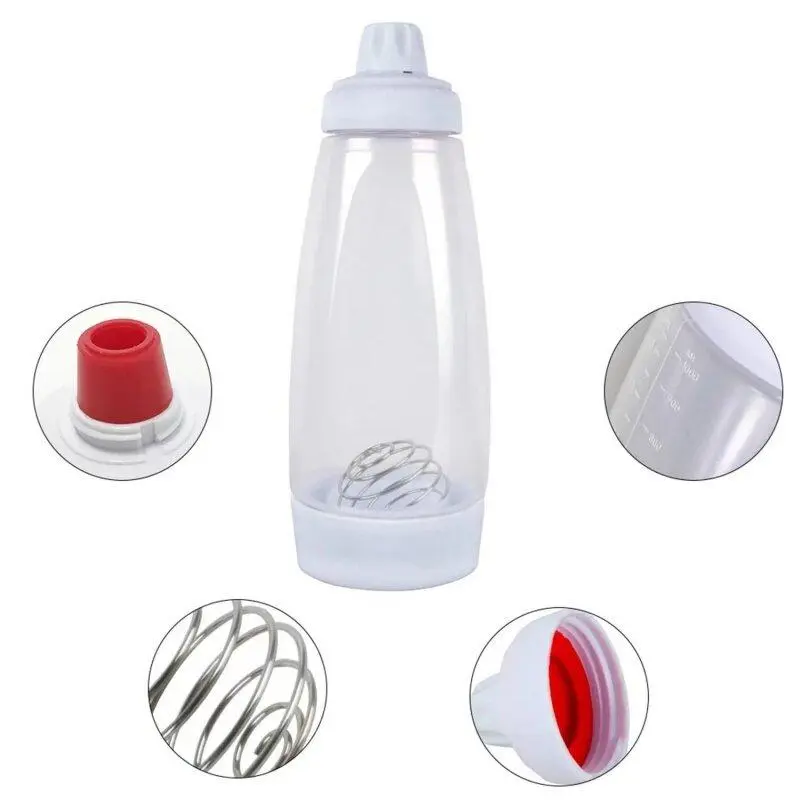 Handheld Squeeze Batter Dispenser Bottle - Leakproof, Portable, Easy-to-Control Kitchen Utensil with Scale for Home Baking, Perfect for Pancakes, Muffins, Waffles, Crepes, Quick & Clean Breakfast Prep, Utensils