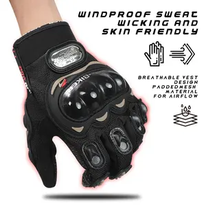 Motorcycle Riding Gloves for Men and Women, Breathable, Non-Slip, Wear-Resistant, Touchscreen Compatible, Anti-Fall Outdoor Riding Motorbike Gloves Gear