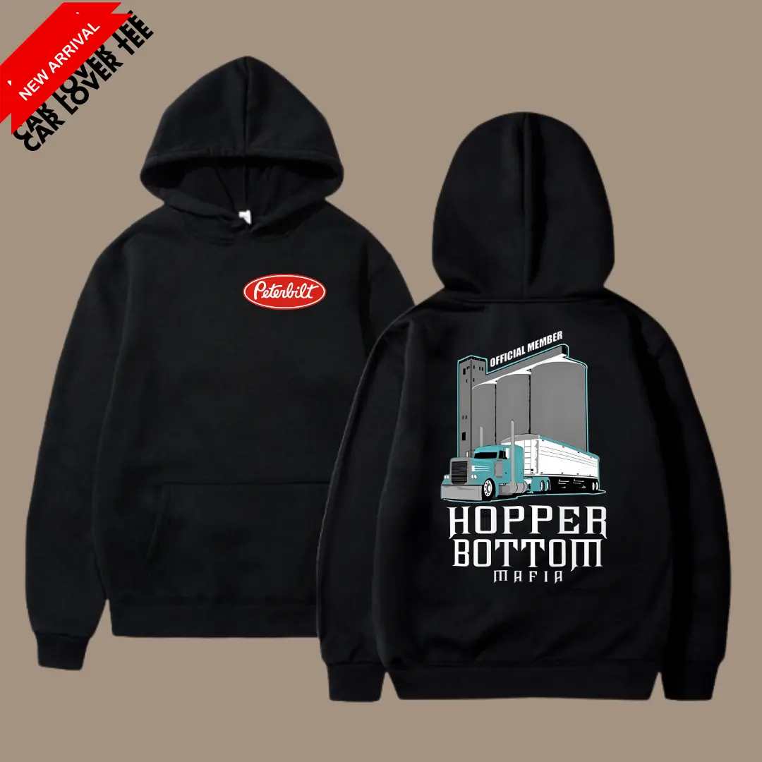Peterbilt Hopper Bottom Hoodie – Official Member Semi Truck Pullover, Vintage Trucker Sweatshirt, Unisex Highway Hauler Outfit, Gift For Trucker
