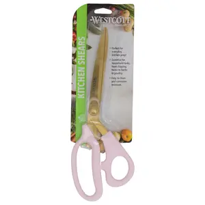 Westcott  9in All Purpose Kitchen Shears, Pink with Gold Blade (00824)