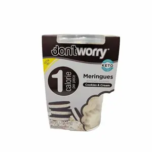 don'tworry Meringues Cookies & Cream Flavor 1.7 Ounce Plastic Container
