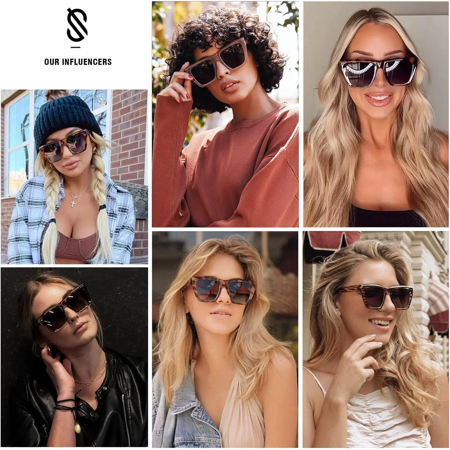Fashion Oversized Square Cat Eye Polarized Sunglasses for  display picture 1