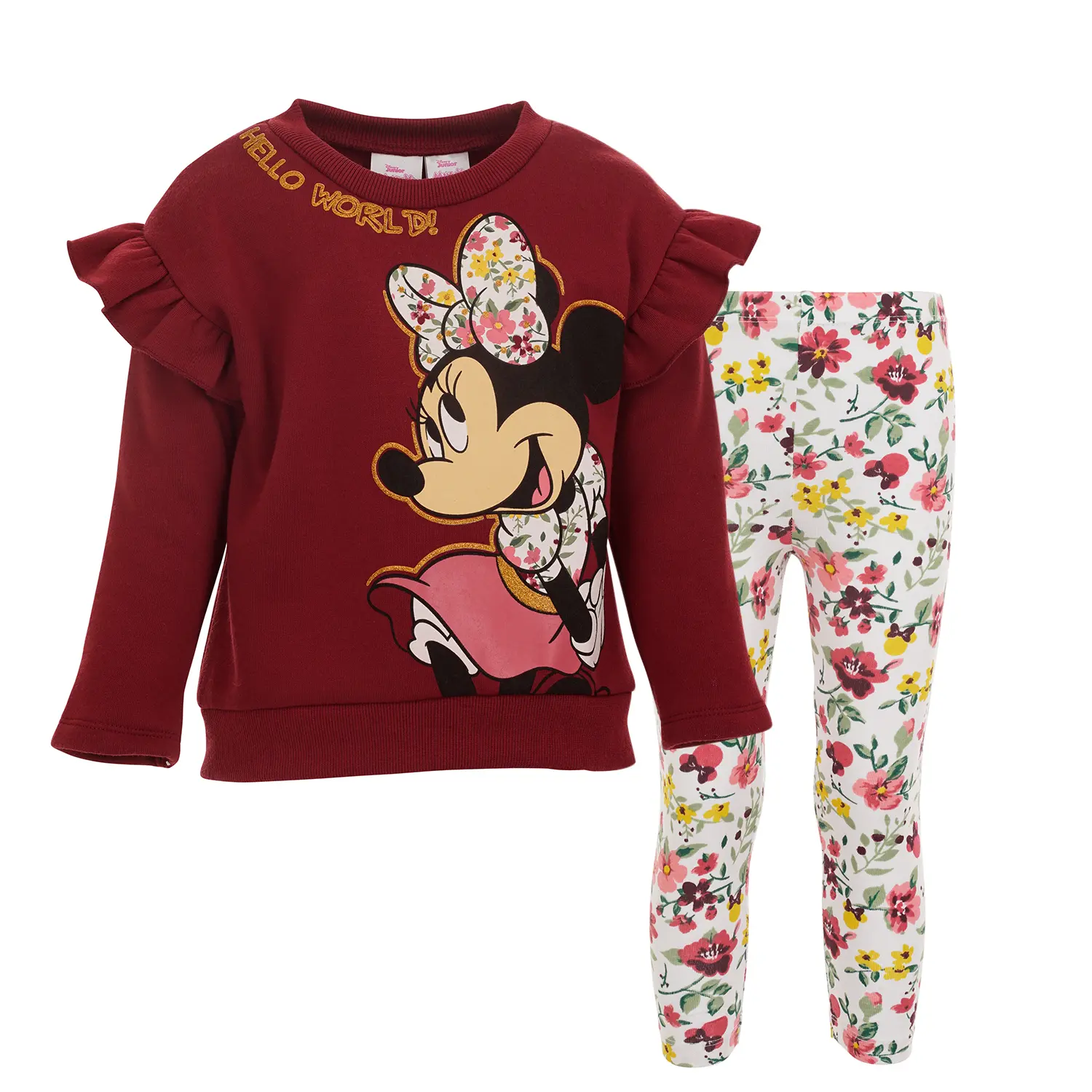 Disney Minnie Mouse Baby Girls' 2-Piece Fleece Sweatshirt and Leggings Set Infant