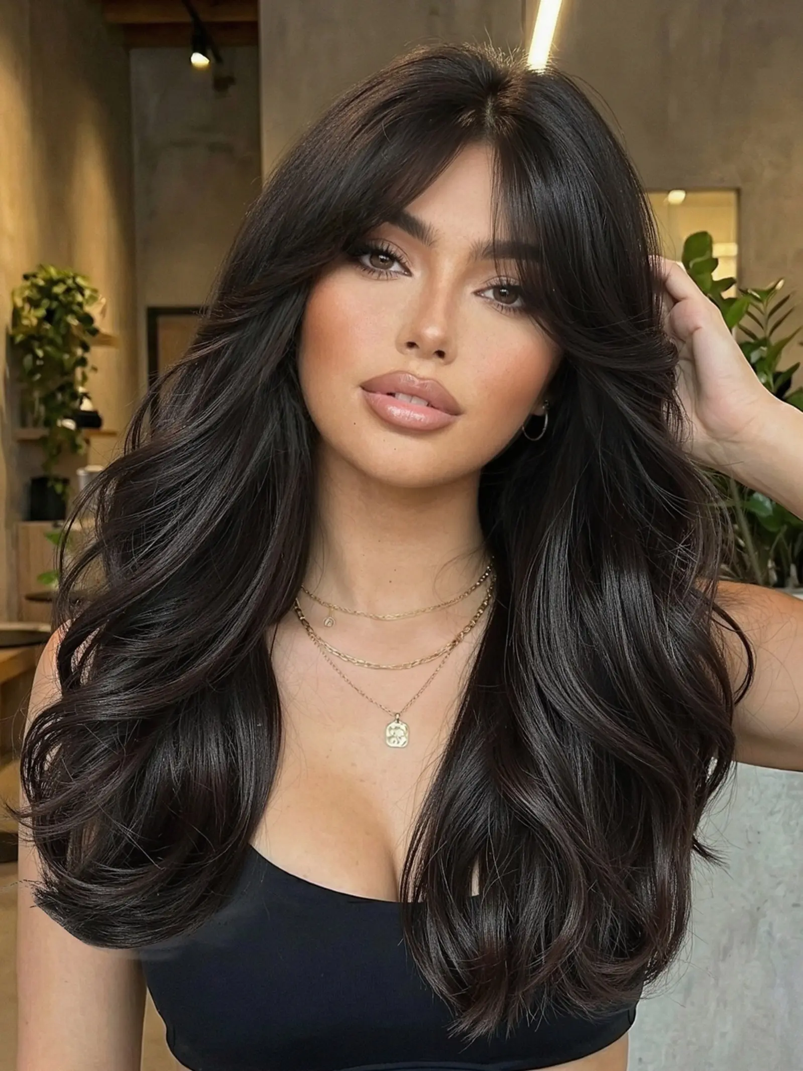 Women's Bangs Wave Curl Wig, High Temperature Fiber Synthetic Hair, Daily Wear Heat Resistant False Hair, Suitable for Women, Machine Made Wig, Loose Wave Wigs, Wavy Wigs