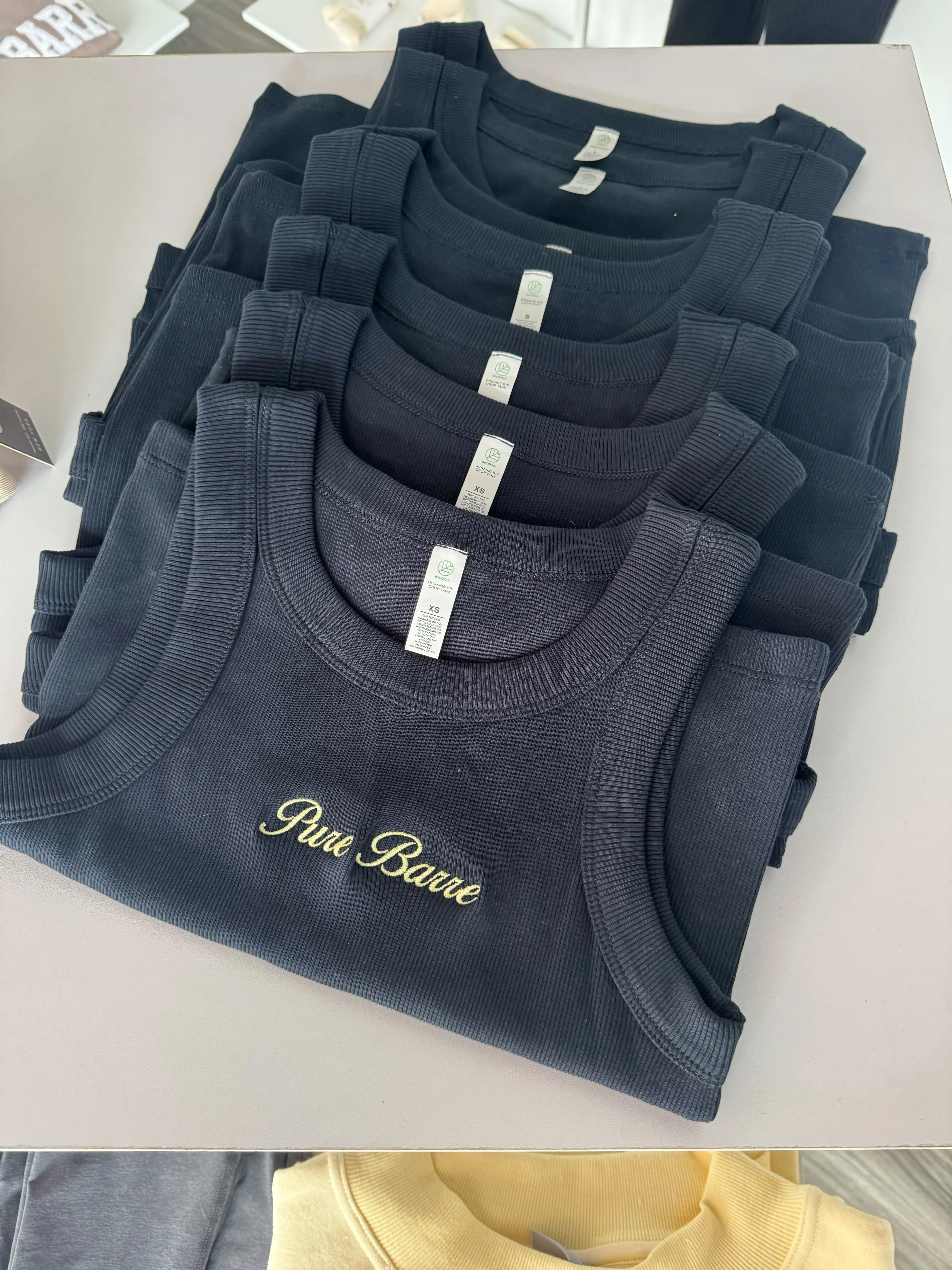Pure Barre Navy Ribbed Cropped Tank