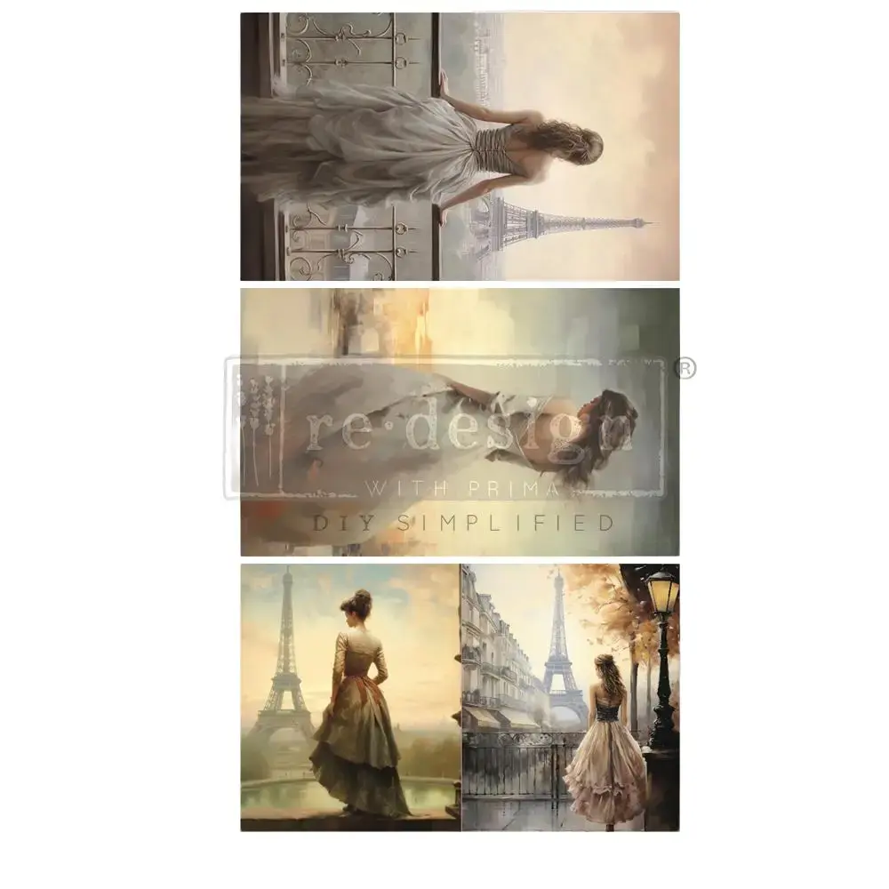 Prima Decoupage Decor Tissue Paper Pack for DIY Projects - Bridal Bliss, Elegant Decorative, 3 Sheets, 19.5"x30" Each