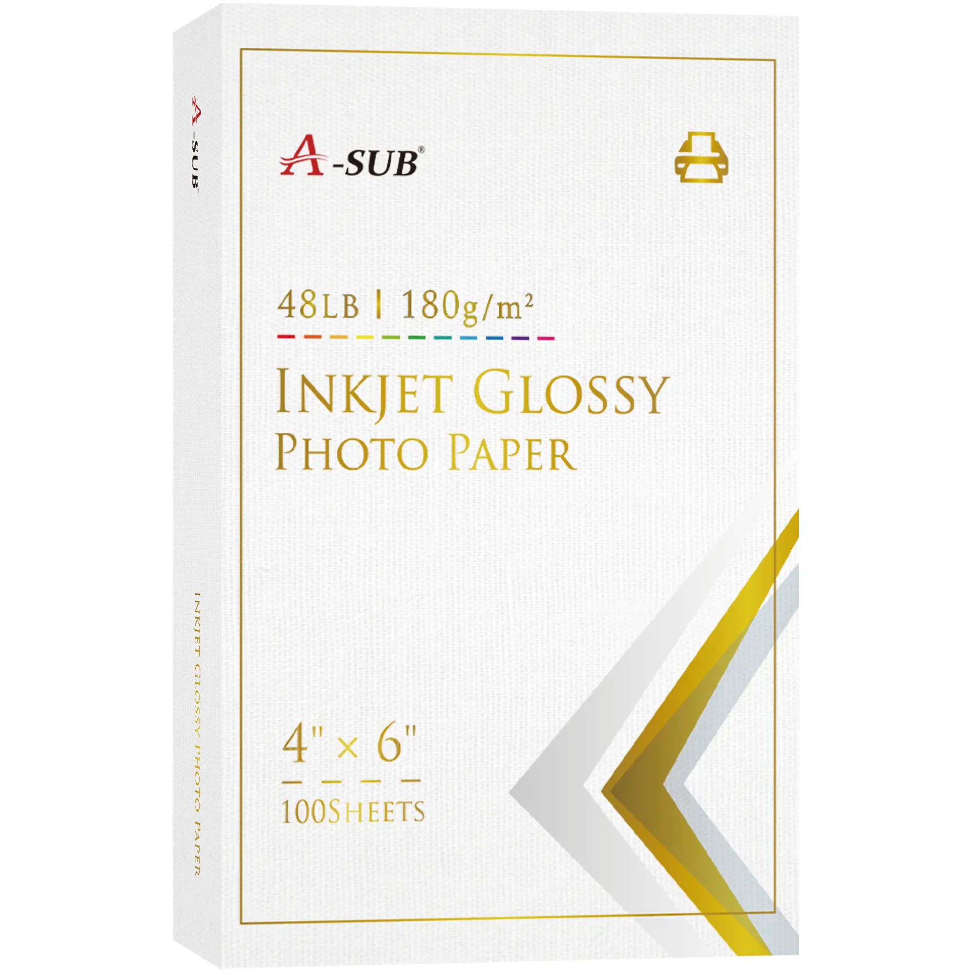 A-SUB 4R 4 X 6 Inches Glossy Cast Coated Photo Paper 48lb 180gsm for Vibrant Prints and Art Sketchbooks Inkjet Artwork