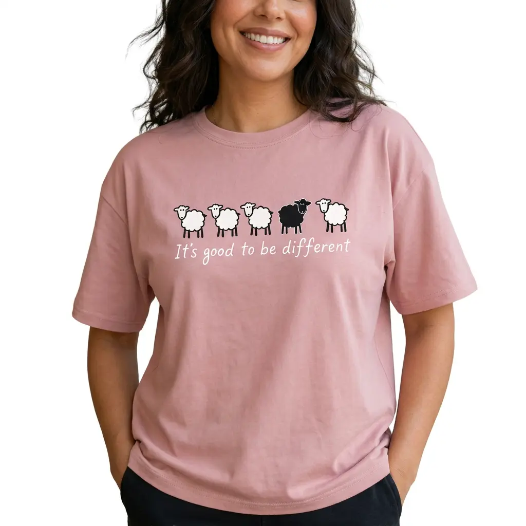 Black Sheep Shirt Women Plus Size Graphic Tee It's Good To Be Different