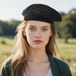 Women's Classic French Beret Elegant Artist Hat Warm Accessory for Autumn Winter