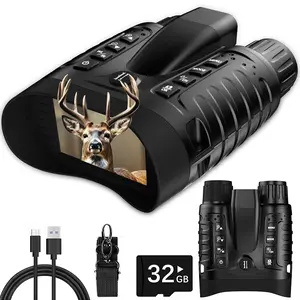 Distance Measurement Night Vision Goggles 4K Night Vision Binoculars for Adults 8X Zoom 5000mAh Battery 32GB Card Infrared Vision Perfect for Hunting Camping Golf