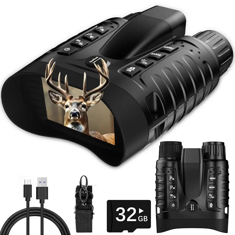 4K Night Vision Binoculars with Laser Rangefinder & Flashlight - The Perfect Outdoor Gift for Camping, Golf & Night Adventures