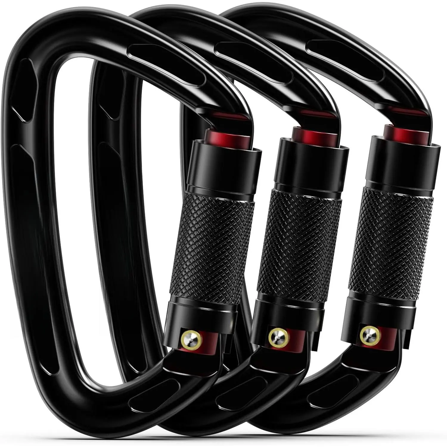 Certified 25KN Auto Locking Climbing Carabiner Clips, Twist Lock, and Heavy Duty Carabiners  Rock Climbing, Rappelling, and Mountaineering, D Shaped