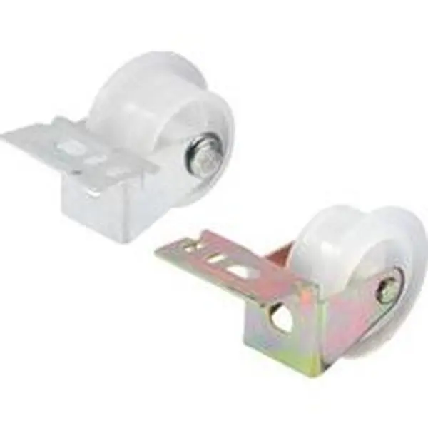 R 7147 White Track Drawer Back Roller Drawer Sliders with Flat-Edged Plastic Rollers