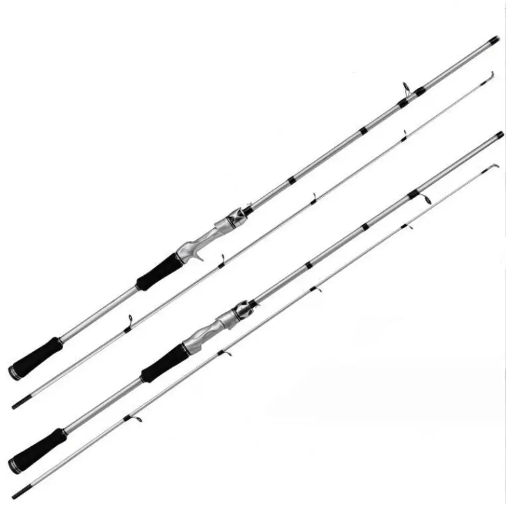 6ft Carbon Fiber Spinning Rod Fast Action 2-Piece — Lightweight Travel Fishing Pole for Bass Trout Carp, 4-12lb Line Saltwater & Freshwater