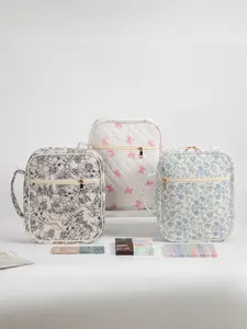 New Quilted Cotton Book Storage Bag, Portable Travel Prayer Book Case, Dustproof Book Cover for Books and Small Electronics, Travel Organizer Bag