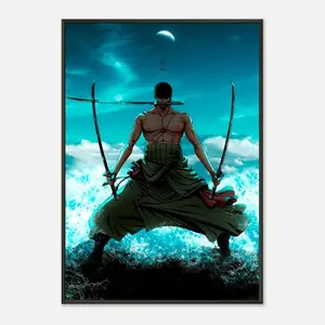 Anime Roronoa Zoro Wall Art, Swordsman Mural, Otaku Manga Poster Gift