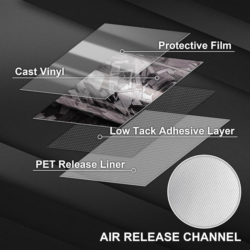 1ft x 5ft Sliver Forged Carbon Fiber Vinyl Wraps, Car Body Wraps with Self-Adhesive for DIY Use, Vehicle Interior and Exterior Films Rolls with Air Release Technology