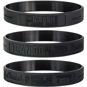 Philippians 4:13 I CAN DO Inspirational  Verses  Bracelets - Faith Bigger Than Fear - Religious Motivational Wristband Gifts for Fight Contagion for Men Women