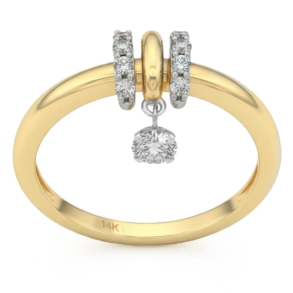 .33ct 14K Two Tone Lab Grown Diamond Ring Size 6.5