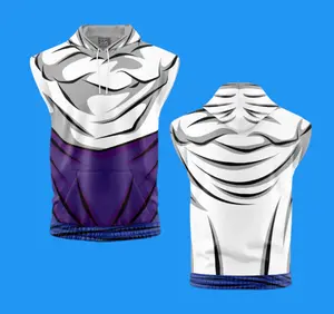 Gohan PiccoloGi sleeveless hoodie - Medium Fit, High-Performance Polyester, Breathable & Flexible, Anime Design, Eco-Friendly Inks, Unique Original Art