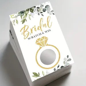 40Pcs Wedding Party Game Scratch-Off Cards, Fun Eucalyptus Theme Gift Props, Perfect for Bridal Shower & Weddings