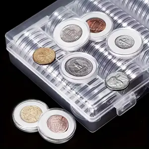 100pcs Transparent Capsule Box, Multi-Compartment Coin Storage, Money Organizer Box, Ideal for Memorabilia, Gifts, Birthday, Valentine's Day, Christmas, New Year