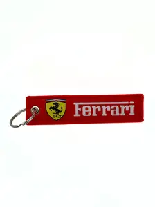 Ferrari Key Chain: Red Polyester Key Ring, Car Enthusiast Gift!