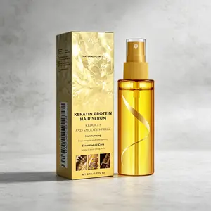 Tame Frizz & Get Silky Smooth Hair – Keratin Protein Hair Serum 80ml – Lightweight, Non-Greasy & Deeply Moisturizing – Essential Oil Infused for Shiny, Healthy-Looking Hair – Daily Anti-Frizz Serum for All Hair Types