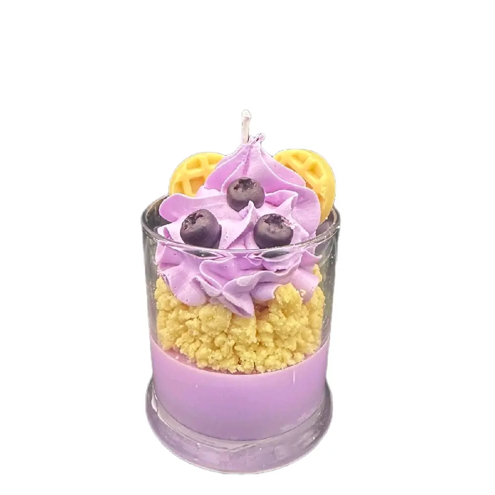 Blueberry Candle - Decor Ornaments with Purple and Yellow Design for Styling Your Space