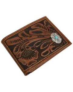 Cody James Men's Prescott Tooled Leather Concho Bifold Wallet - Cjaho25wt3-Bn