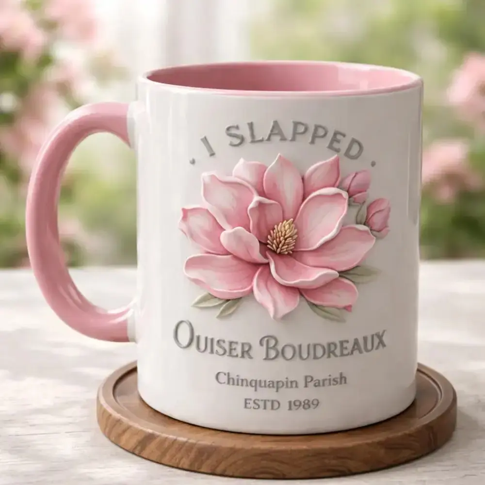 Mother's Day Faux 3D Embossed Mug, I Slapped Ouiser Boudreaux Coffe Mug, Gift for Mom Grandma Mama, Mother's Day Gift