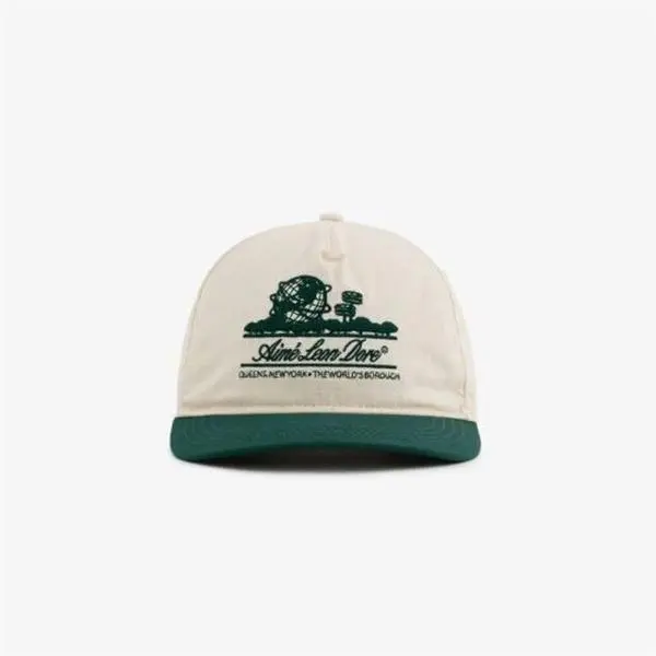 Aime Leon Dore Unisphere Embroidered Hat, Men's Trucker Hat, Adjustable Antique Buckle Strap, Green Camo Pattern, Made-to-Order