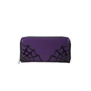 Purple Spiderweb Appliqué Wallet