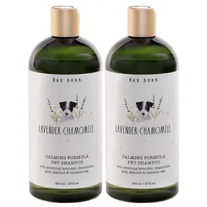 Rae Dunn 2-Pack Calming Formula Pet Shampoo with Aloe, Almond & Coconut Oil, Lavender Chamomile, 800ml