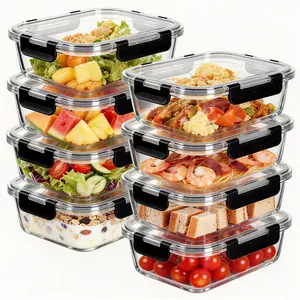 8- 36oz Glass Meal Prep Container Set Clear Glass  Storage Containers Set, Airtight  Storage Containers for Coffee, Sugar, Flour, Spices,