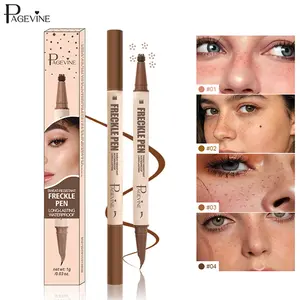 Freckle Stamp Pen with Eyeliner Dual Tip Design, Six Dot Freckle Applicator for Natural Sun Kissed Makeup Look, Long Lasting Sweat Resistant Easy Use Tool for Everyday and Vacation Makeup.