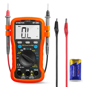 BTMETER BT-39C True RMS Digital Multimeter Auto Ranging for AC DC Voltage,Current, Resistance, Capacitance Tester with Temp Battery LED Test Auto Backlit
