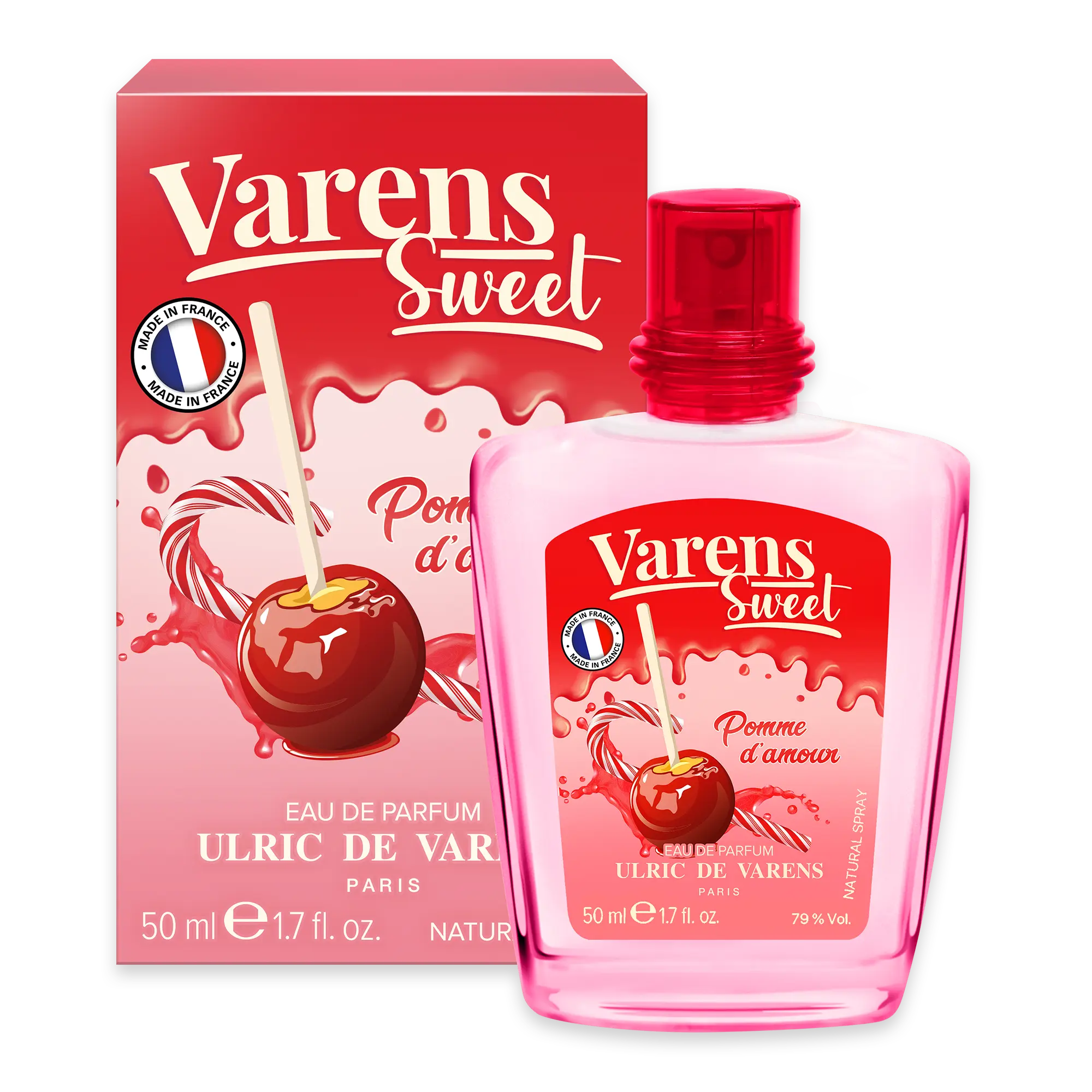 Ulric de Varens Sweet POMME d'AMOUR Eau De Parfum for Women 1.7 Fl Oz - Notes of Apple, Caramel, Sugar, Vanilla